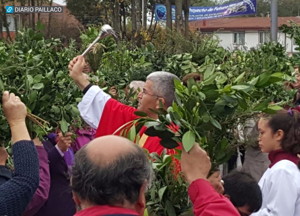 Bendición de ramos dio inicio a la celebración de Semana Santa en Paillaco