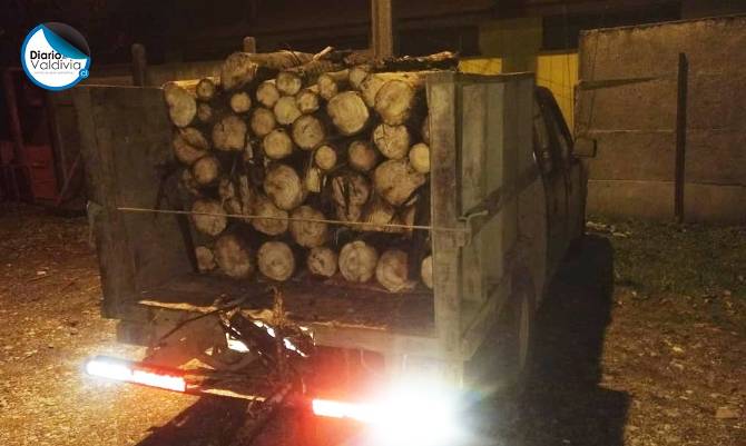 Carabineros detuvo a sujetos que transportaban madera robada en Máfil