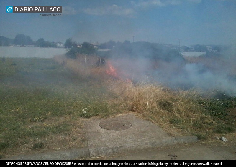 Incendio de pastizales en Villa El Esfuerzo con peligro de propagación a vehículo