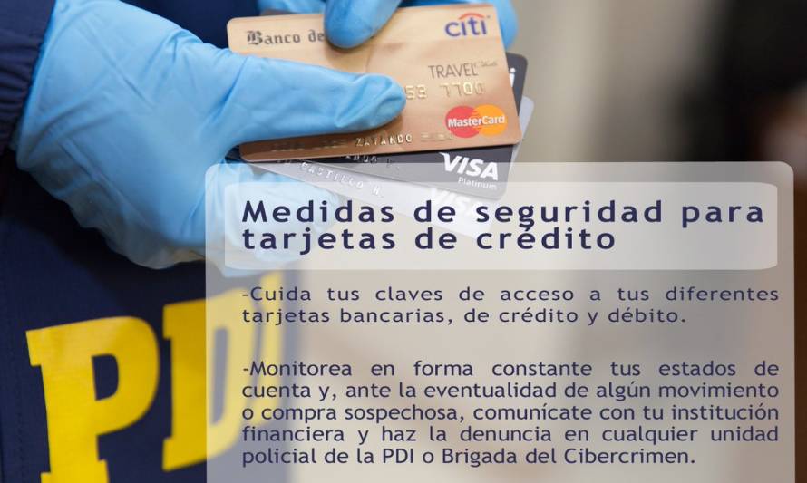 PDI Valdivia entrega recomendaciones para evitar uso fraudulento de tarjetas de crédito