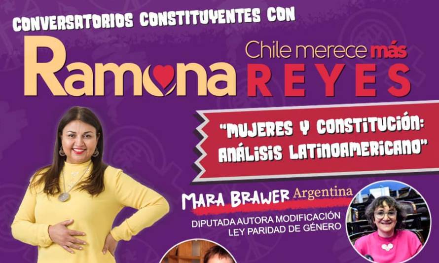 Candidata Ramona Reyes conversará con expertas sobre paridad de género en Latinoamérica