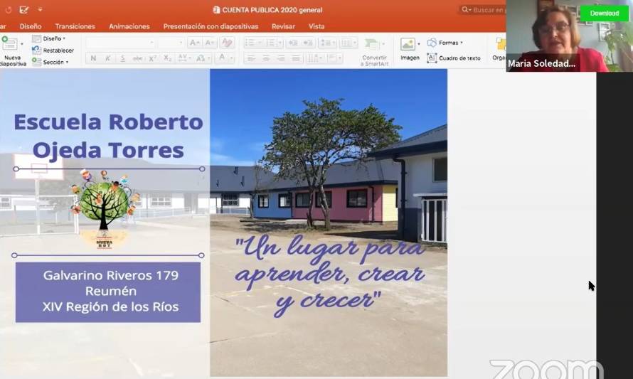 Escuela Roberto Ojeda Torres de Reumén rindió emotiva Cuenta Pública de su gestión del año 2020