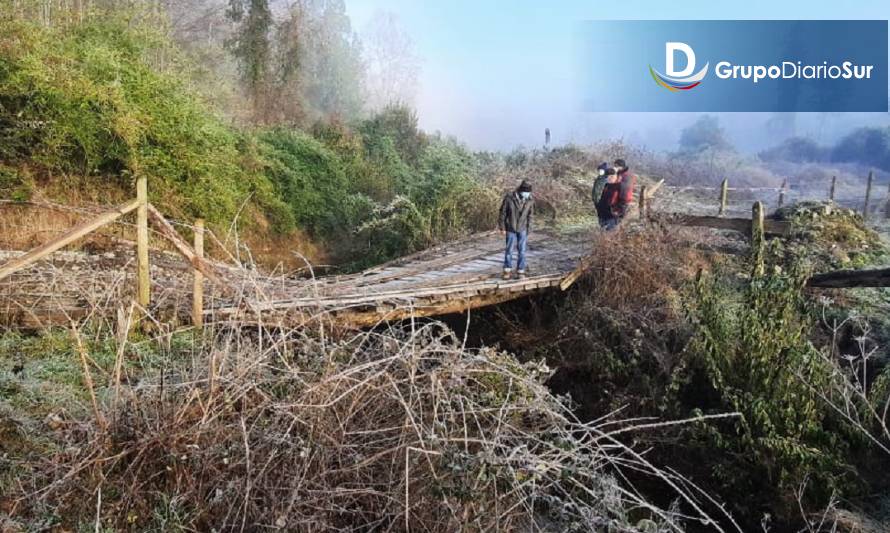 Municipio solicitará apoyo de Vialidad por derrumbe de puente en Estero de la Plata