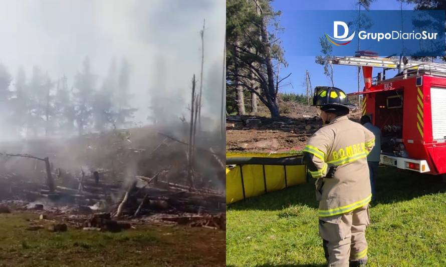 Incendio forestal movilizó a bomberos de Futrono