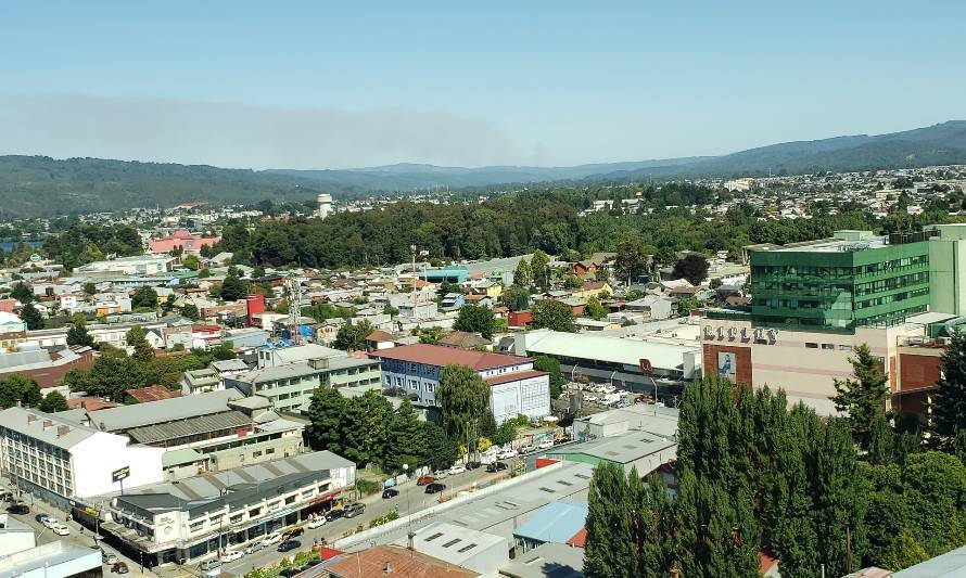 Incendio declarado en Paillaco es visible desde Valdivia