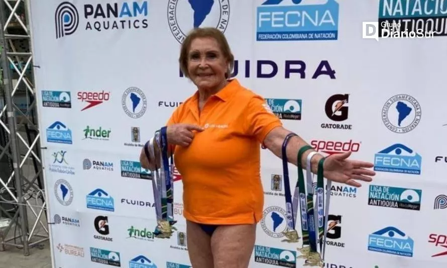 Nadadora valdiviana de 87 años ganó 10 medallas de oro