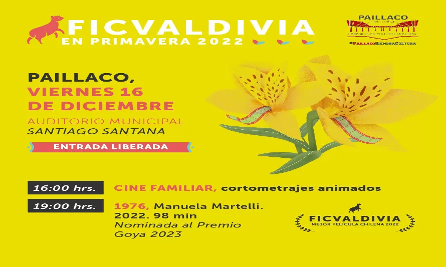 FICValdivia: Auditorio Santiago Santana de Paillaco presenta “1976” película chilena nominada al Goya