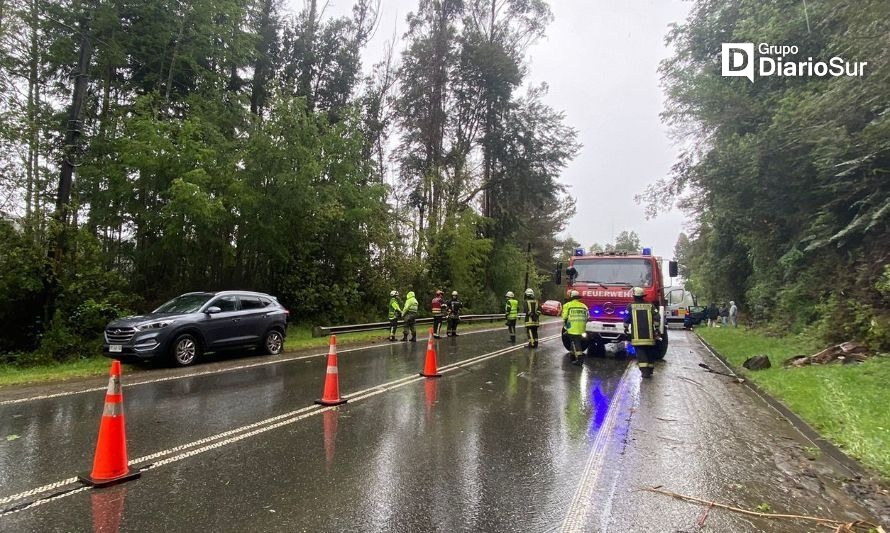 Despiste de vehículo deja dos lesionados en ruta Valdivia-Paillaco