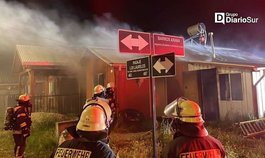 Incendio movilizó a bomberos de Paillaco