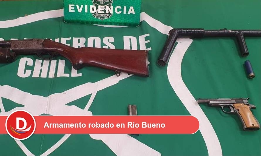 2 detenidos por porte ilegal de armas en  población Teniente Merino de Valdivia