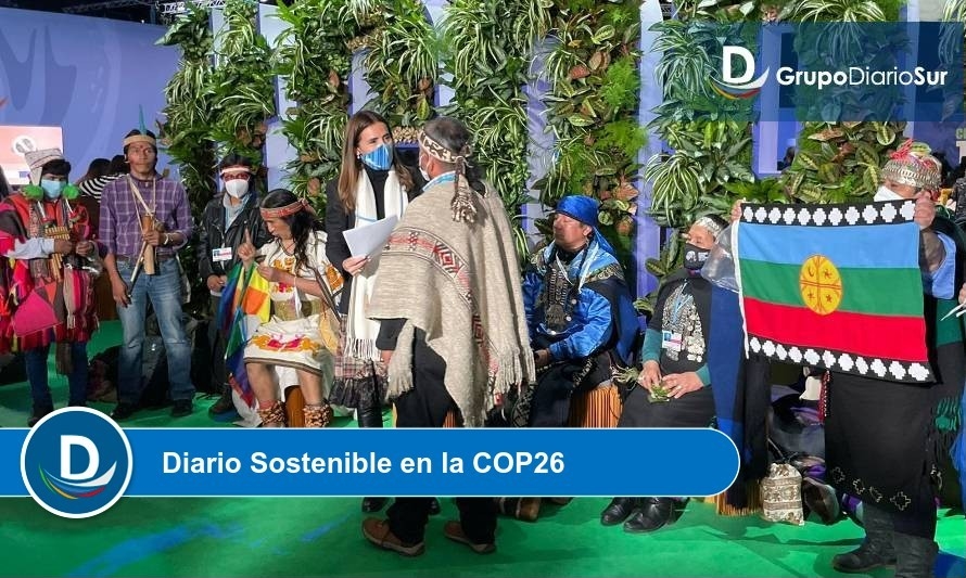 Comunidades mapuche llegaron hasta Glasgow para entregar carta a presidente de la COP26