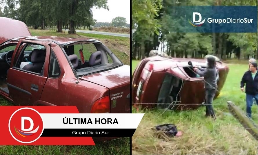 Auto volcó tras sufrir pinchazo en las cercanías de Reumén