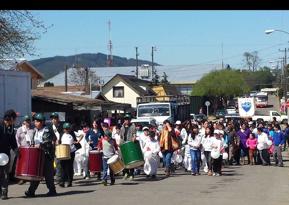 Las calles de Paillaco se vistieron de blanco en una hermosa marcha estudiantil por la paz
