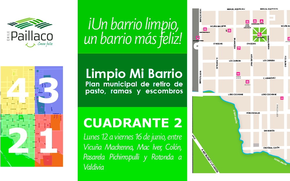 Programa Limpio Mi Barrio continúa recogiendo pasto, ramas y escombros en Paillaco