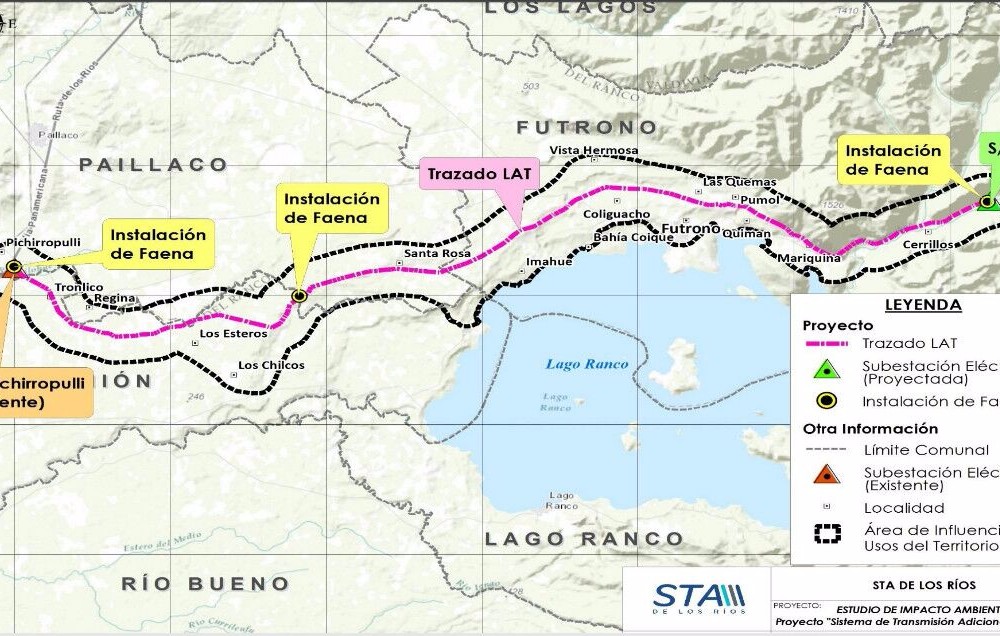 Puelwillimapu en estado de alerta por carretera eléctrica que cruzaría por Futrono, Paillaco, Lago Ranco y La Unión
